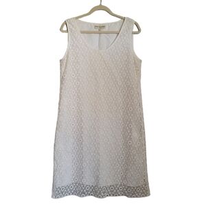 David Dart Dress L Large White Sleeveless Shift